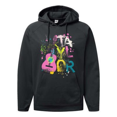 Girl Retro Taylor First Name Personalized Groovy 70S 80S Performance Fleece Hoodie