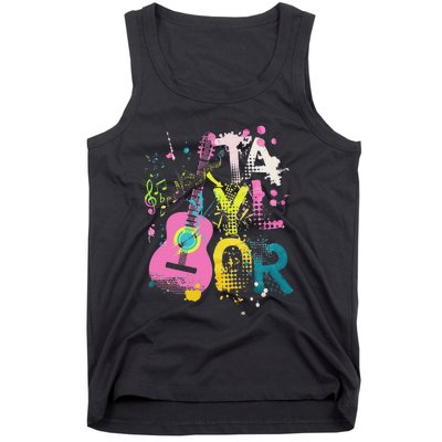 Girl Retro Taylor First Name Personalized Groovy 70S 80S Tank Top