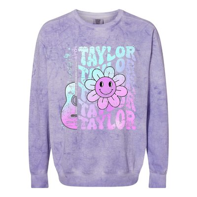 Girl Retro Taylor First Name Personalized Colorblast Crewneck Sweatshirt