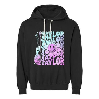 Girl Retro Taylor First Name Personalized Garment-Dyed Fleece Hoodie