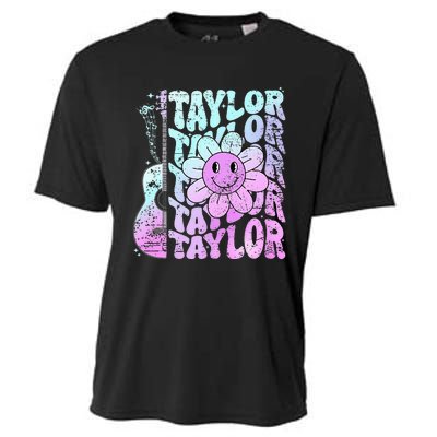 Girl Retro Taylor First Name Personalized Cooling Performance Crew T-Shirt