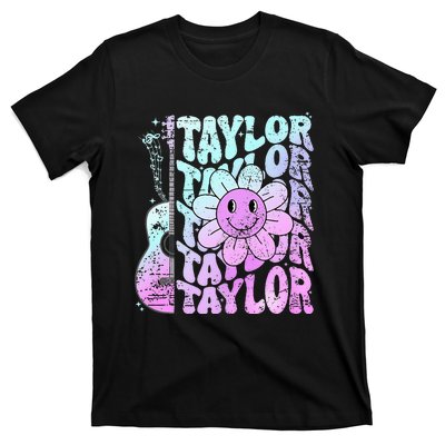 Girl Retro Taylor First Name Personalized T-Shirt