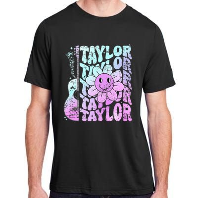 Girl Retro Taylor First Name Personalized Adult ChromaSoft Performance T-Shirt