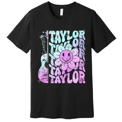 Girl Retro Taylor First Name Personalized Premium T-Shirt