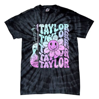 Girl Retro Taylor First Name Personalized Tie-Dye T-Shirt