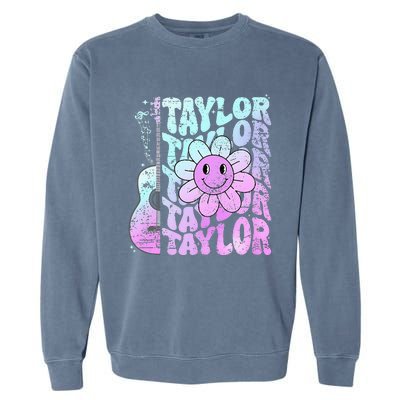 Girl Retro Taylor First Name Personalized Garment-Dyed Sweatshirt