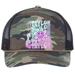 Girl Retro Taylor First Name Personalized Retro Rope Trucker Hat Cap