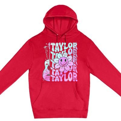 Girl Retro Taylor First Name Personalized Premium Pullover Hoodie