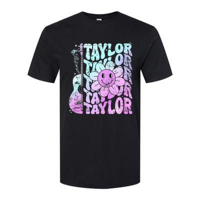 Girl Retro Taylor First Name Personalized Softstyle CVC T-Shirt