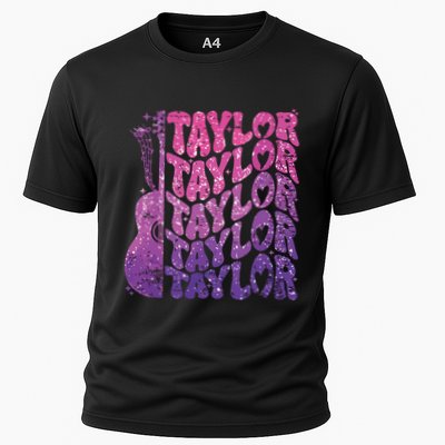 Girl Retro Taylor First Name Personalized Groovy 70s 80s Performance Shirt