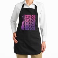 Girl Retro Taylor First Name Personalized Groovy 70s 80s Apron