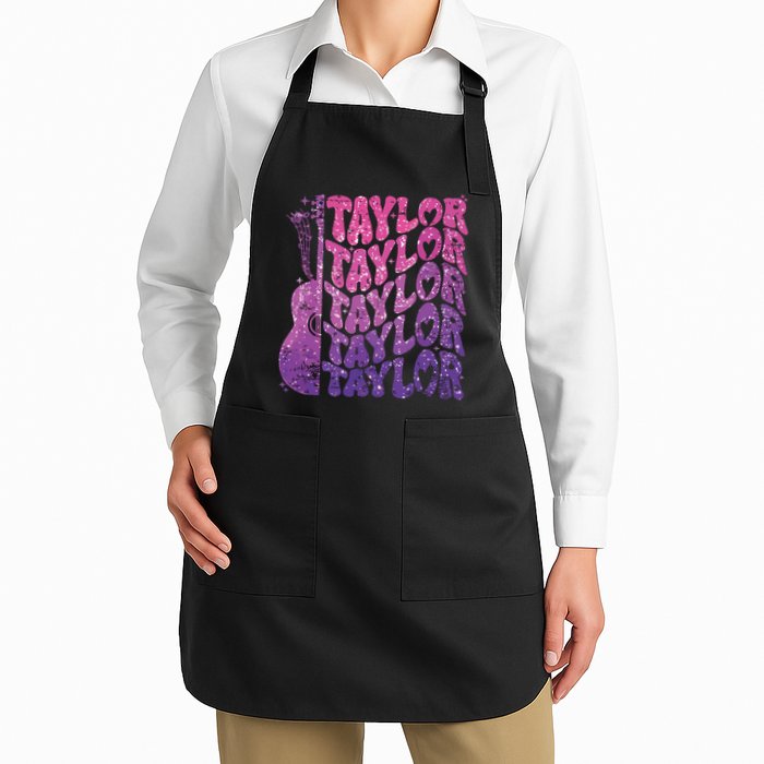 Girl Retro Taylor First Name Personalized Groovy 70s 80s Apron