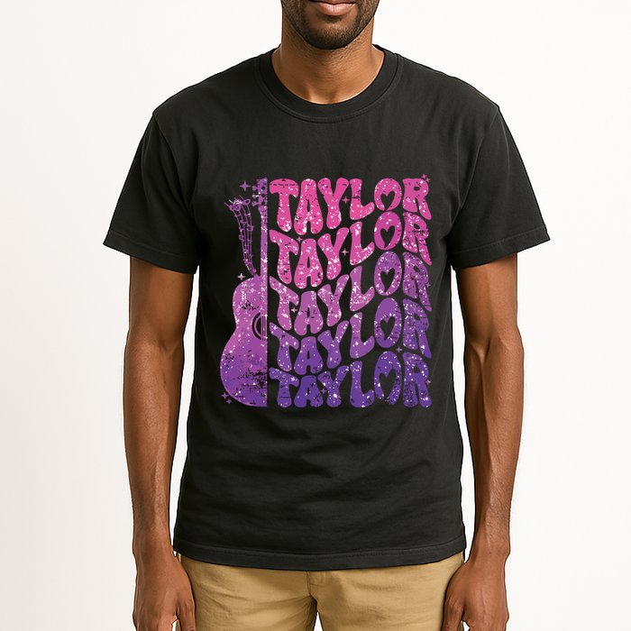 Girl Retro Taylor First Name Personalized Groovy 70s 80s Tall T-Shirt