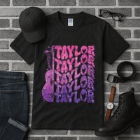 Girl Retro Taylor First Name Personalized Groovy 70s 80s Tall T-Shirt