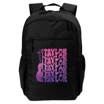 Girl Retro Taylor First Name Personalized Groovy 70s 80s Backpack