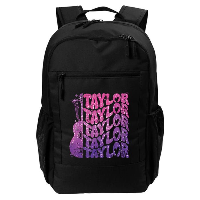 Girl Retro Taylor First Name Personalized Groovy 70s 80s Backpack