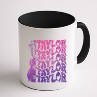 Girl Retro Taylor First Name Personalized Groovy 70s 80s Mug