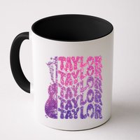 Girl Retro Taylor First Name Personalized Groovy 70s 80s Mug