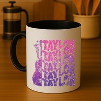 Girl Retro Taylor First Name Personalized Groovy 70s 80s Mug
