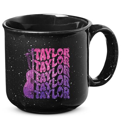 Girl Retro Taylor First Name Personalized Groovy 70s 80s 15oz Campfire Ceramic Mug