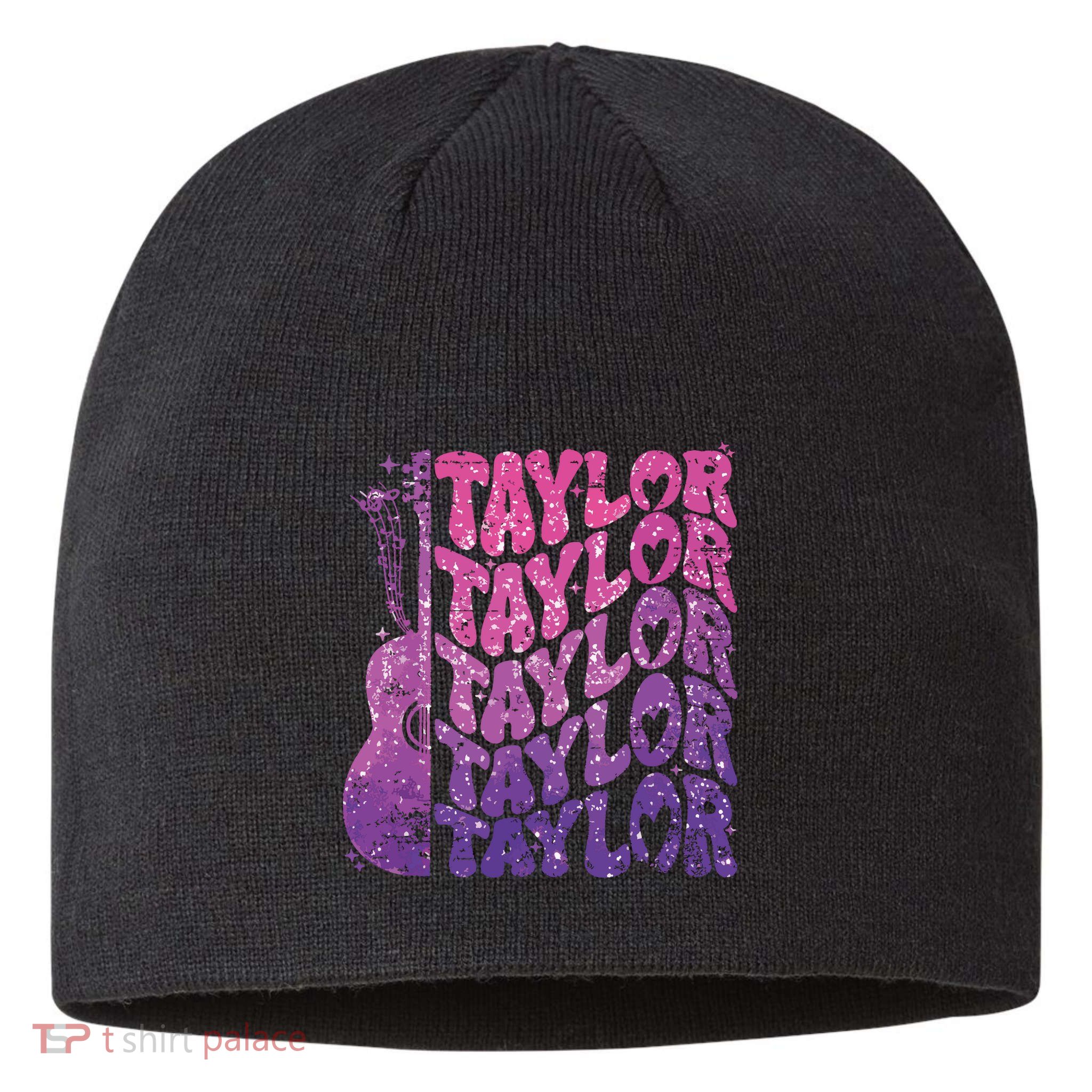 Girl Retro Taylor First Name Personalized Groovy 70s 80s Sustainable Beanie
