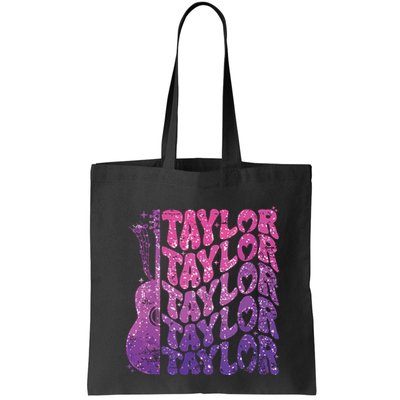 Girl Retro Taylor First Name Personalized Groovy 70s 80s Bag