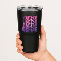 Girl Retro Taylor First Name Personalized Groovy 70s 80s Tumbler