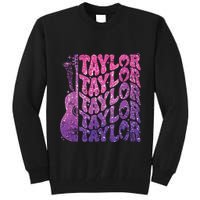 Girl Retro Taylor First Name Personalized Groovy 70s 80s Tall Sweatshirt