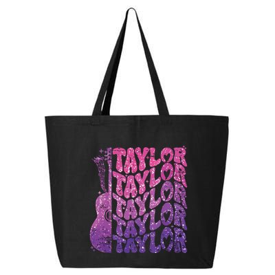 Girl Retro Taylor First Name Personalized Groovy 70s 80s 25L Jumbo Tote