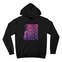 Girl Retro Taylor First Name Personalized Groovy 70s 80s Tall Hoodie