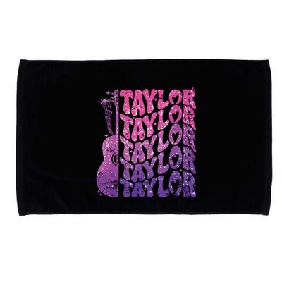 Girl Retro Taylor First Name Personalized Groovy 70s 80s Microfiber Hand Towel