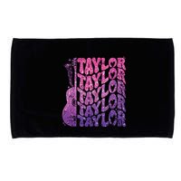 Girl Retro Taylor First Name Personalized Groovy 70s 80s Microfiber Hand Towel