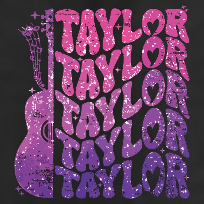 Girl Retro Taylor First Name Personalized Groovy 70s 80s Microfiber Hand Towel