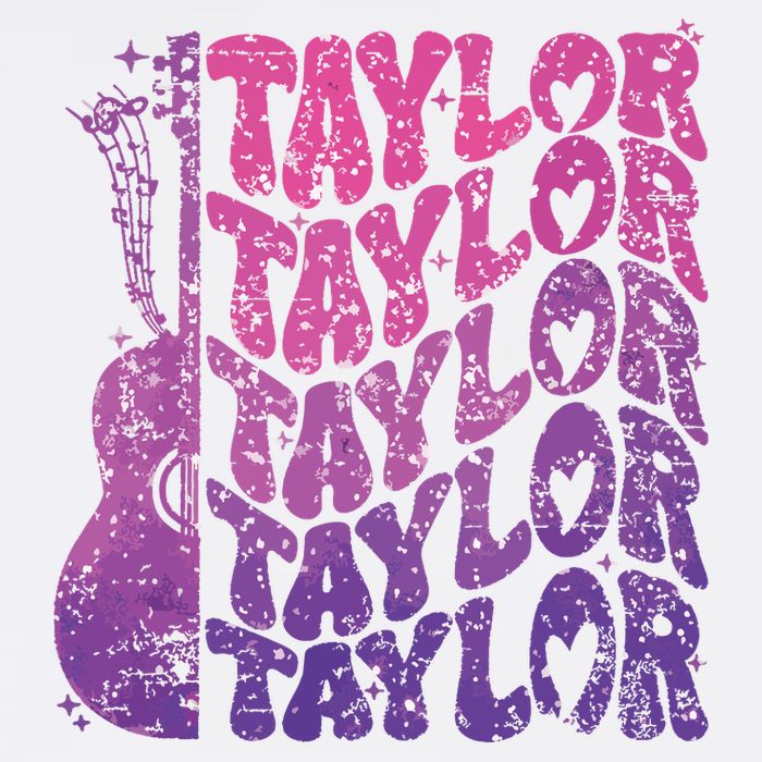 Girl Retro Taylor First Name Personalized Groovy 70s 80s Garment-Dyed Sweatshirt