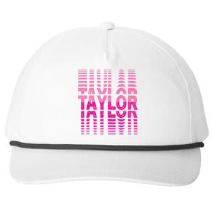 Girl Retro Taylor First Name Taylor Groovy Birthday Taylor Snapback Five-Panel Rope Hat