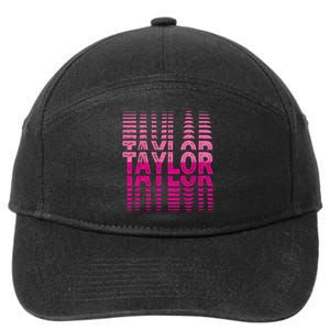 Girl Retro Taylor First Name Taylor Groovy Birthday Taylor 7-Panel Snapback Hat