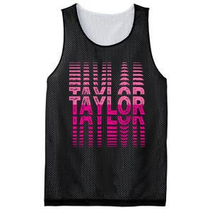 Girl Retro Taylor First Name Taylor Groovy Birthday Taylor Mesh Reversible Basketball Jersey Tank