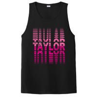 Girl Retro Taylor First Name Taylor Groovy Birthday Taylor PosiCharge Competitor Tank