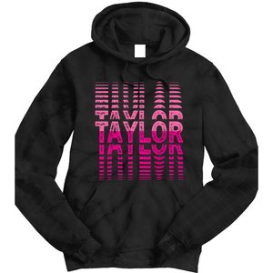 Girl Retro Taylor First Name Taylor Groovy Birthday Taylor Tie Dye Hoodie