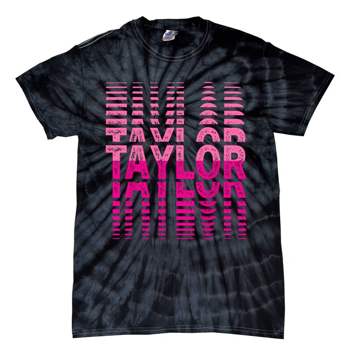 Girl Retro Taylor First Name Taylor Groovy Birthday Taylor Tie-Dye T-Shirt