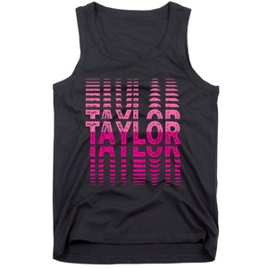 Girl Retro Taylor First Name Taylor Groovy Birthday Taylor Tank Top