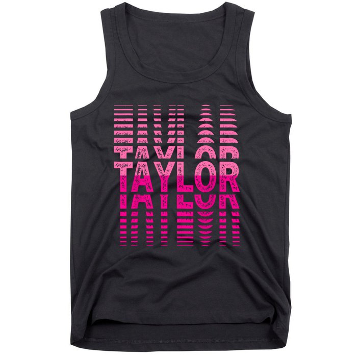 Girl Retro Taylor First Name Taylor Groovy Birthday Taylor Tank Top