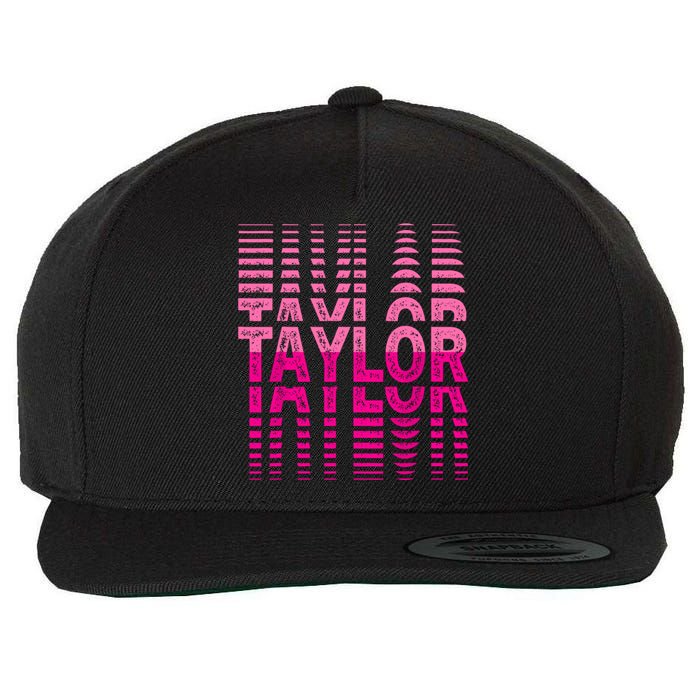 Girl Retro Taylor First Name Taylor Groovy Birthday Taylor Wool Snapback Cap