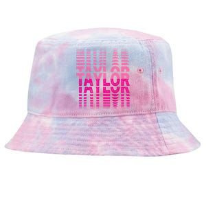 Girl Retro Taylor First Name Taylor Groovy Birthday Taylor Tie-Dyed Bucket Hat