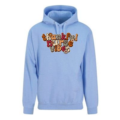 Groovy Retro Thankful Nurse Vibes Cute Floral Hippie Meaningful Gift Unisex Surf Hoodie