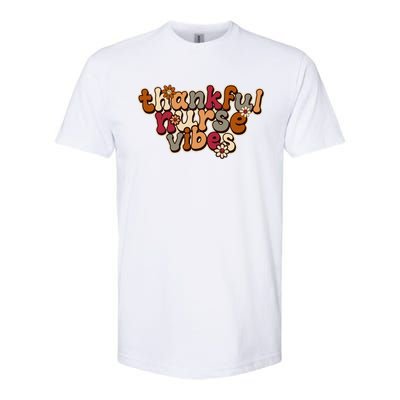 Groovy Retro Thankful Nurse Vibes Cute Floral Hippie Meaningful Gift Softstyle CVC T-Shirt