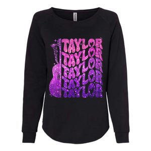 Girl Retro TâYlor First Name Personalized Groovy 80S Pink Womens California Wash Sweatshirt