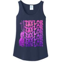 Girl Retro TâYlor First Name Personalized Groovy 80S Pink Ladies Essential Tank