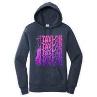 Girl Retro TâYlor First Name Personalized Groovy 80S Pink Women's Pullover Hoodie