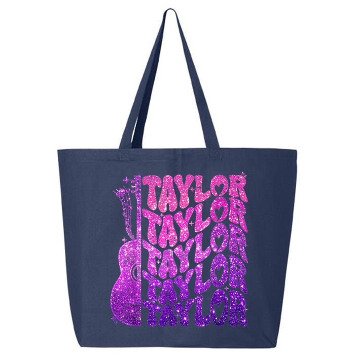 Girl Retro TâYlor First Name Personalized Groovy 80S Pink 25L Jumbo Tote